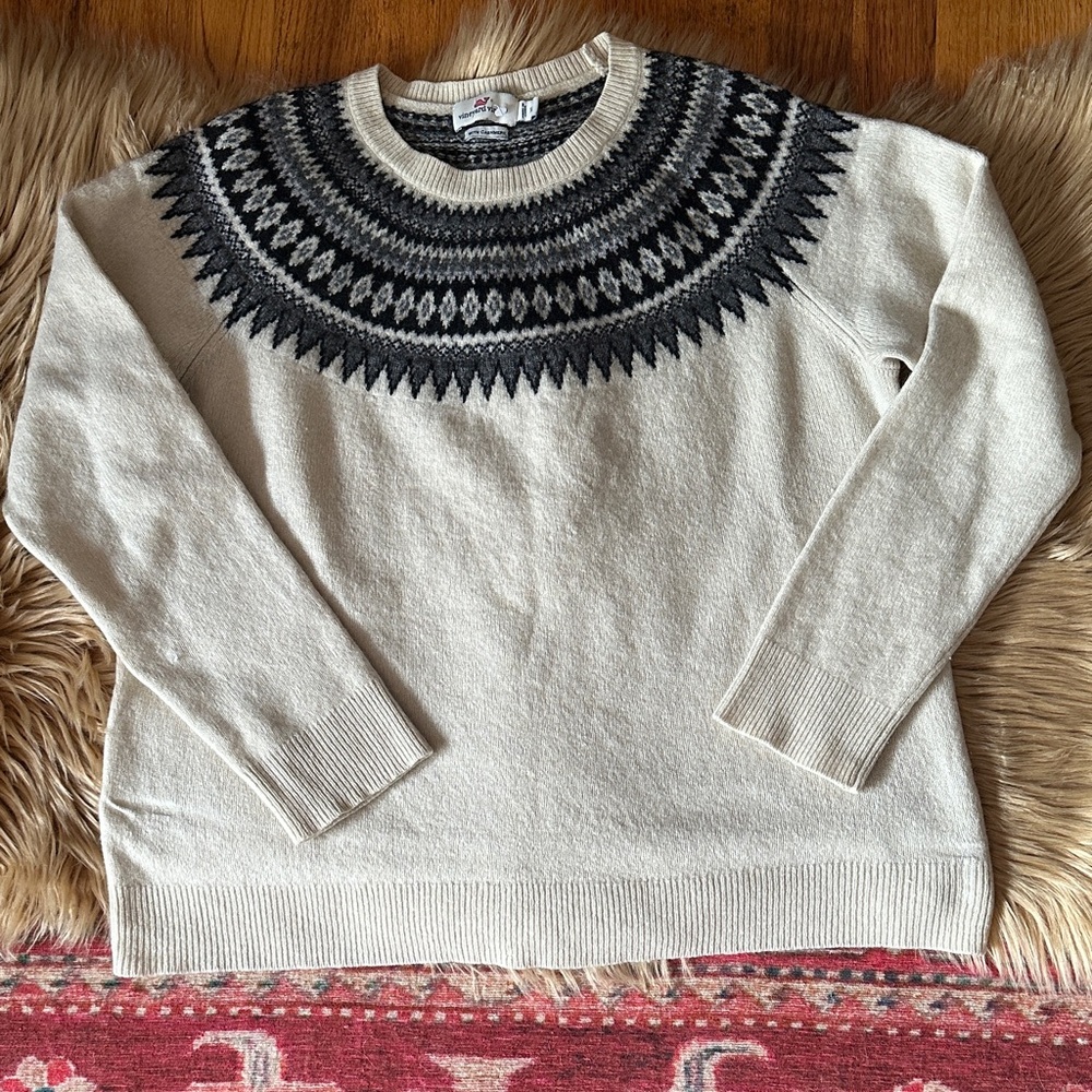Vineyard Vines Cashmere Blend Fair Isle Sweater SZ XL
